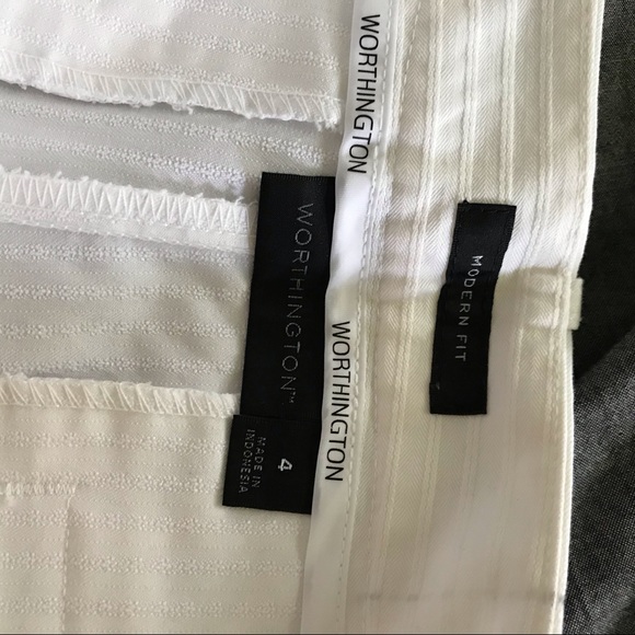 EUC Worthington Textured White Slacks - Picture 3 of 6